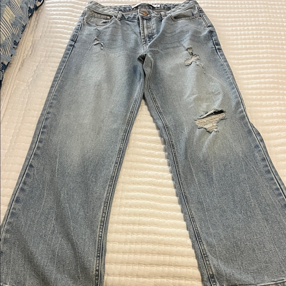 Juniors TINSELTOWN High Rise Wide Leg Distressed Jeans